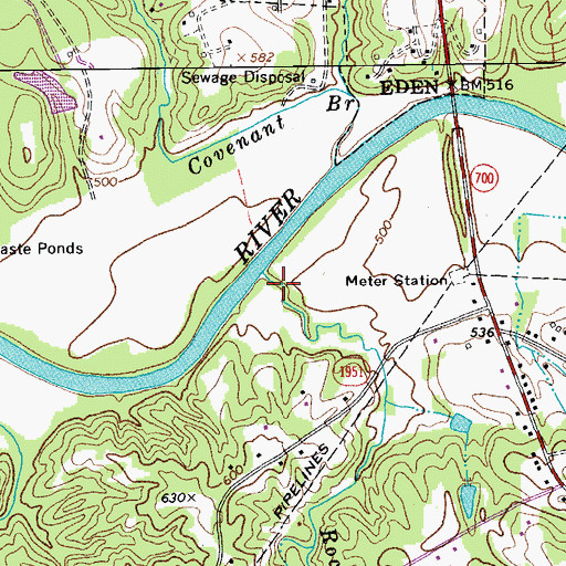 Topographic Map of Rock Creek, NC