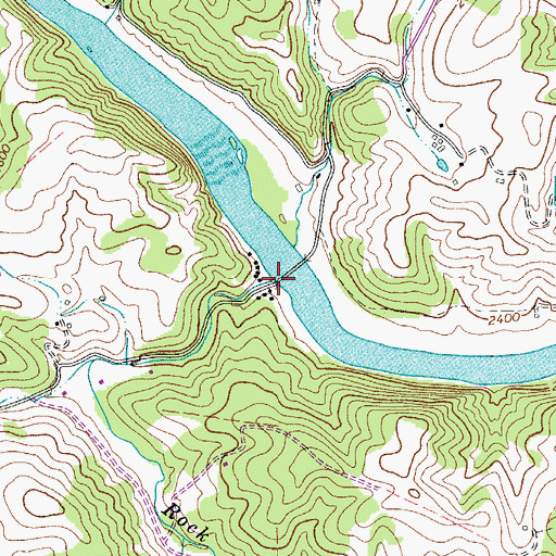 Topographic Map of Rock Creek, NC