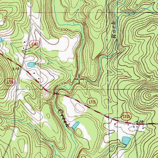 Topographic Map of Rock Fork Branch, NC