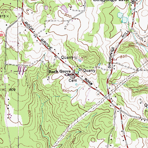 Topographic Map of Rock Grove Church, NC