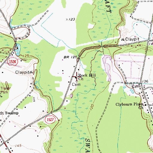 Topographic Map of Rock Hill Church, NC