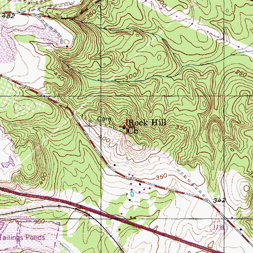 Topographic Map of Rock Hill Church, NC