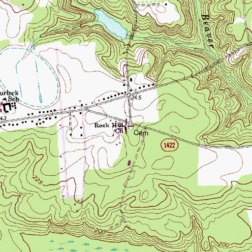 Topographic Map of Rock Hill Church, NC