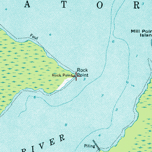 Topographic Map of Rock Point, NC