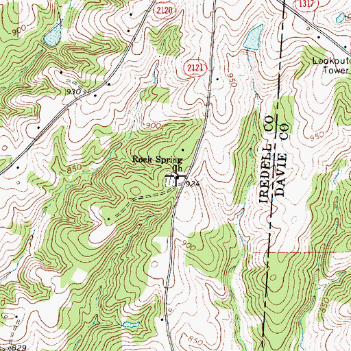 Topographic Map of Rock Spring Church, NC