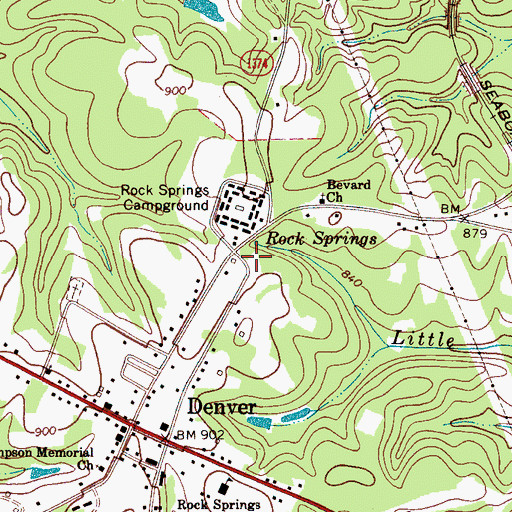 Topographic Map of Rock Springs, NC