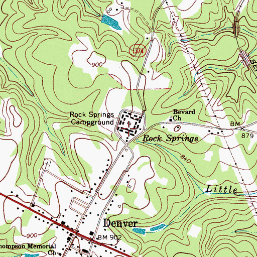 Topographic Map of Rock Springs Campground, NC