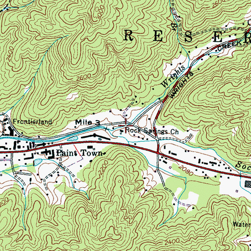 Topographic Map of Rock Springs Church, NC