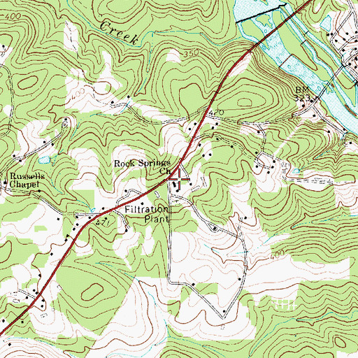 Topographic Map of Rock Springs Church, NC