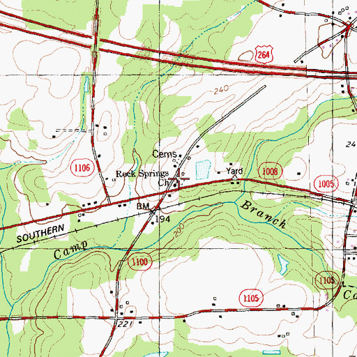 Topographic Map of Rock Springs Church, NC