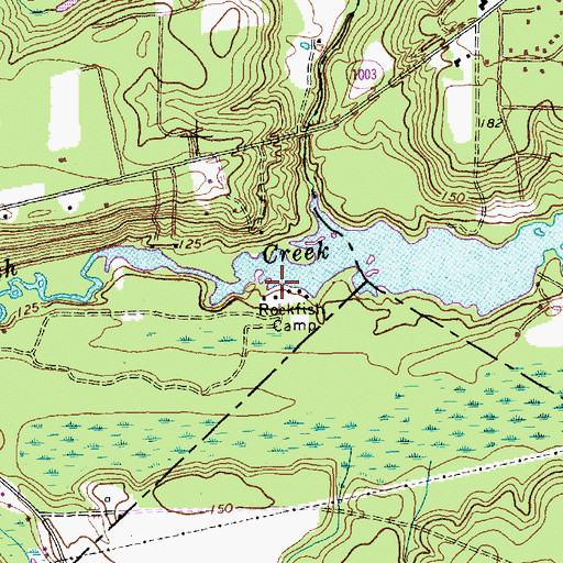 Topographic Map of Rockfish Camp, NC