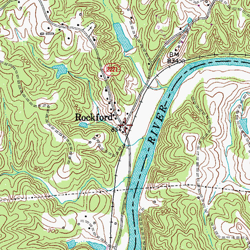 Topographic Map of Rockford, NC