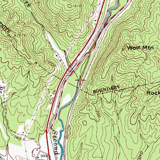 Topographic Map of Rockhouse Creek, NC
