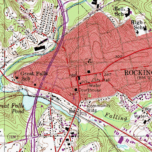 Topographic Map of Rockingham, NC