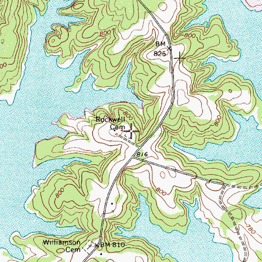 Topographic Map of Rockwell Cemetery, NC