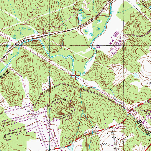 Topographic Map of Rocky Branch, NC