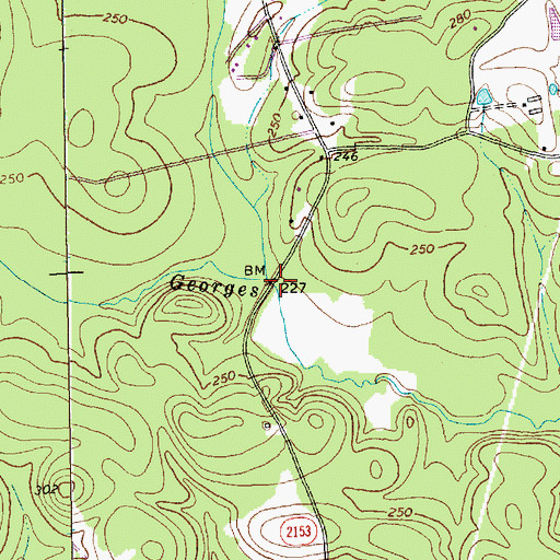 Topographic Map of Rocky Branch, NC