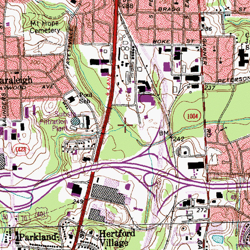 Topographic Map of Rocky Branch, NC