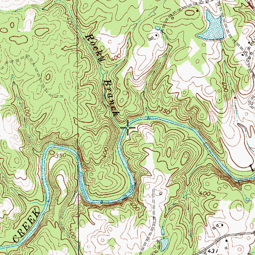 Topographic Map of Rocky Branch, NC
