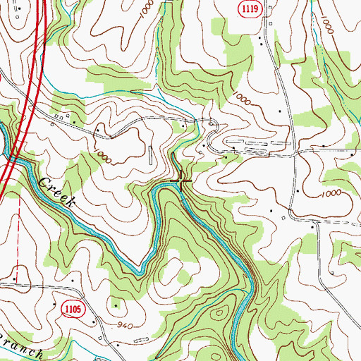 Topographic Map of Rocky Branch, NC