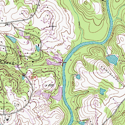 Topographic Map of Rocky Creek, NC