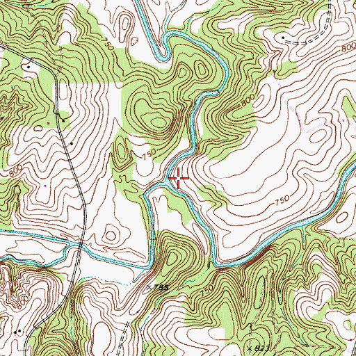 Topographic Map of Rocky Creek, NC