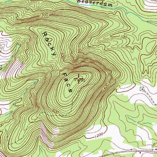 Topographic Map of Rocky Face, NC