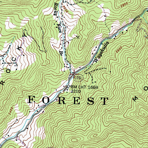 Topographic Map of Rocky Face Branch, NC