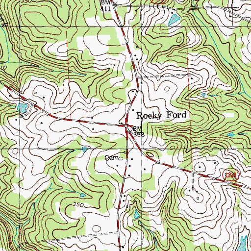 Topographic Map of Rocky Ford, NC