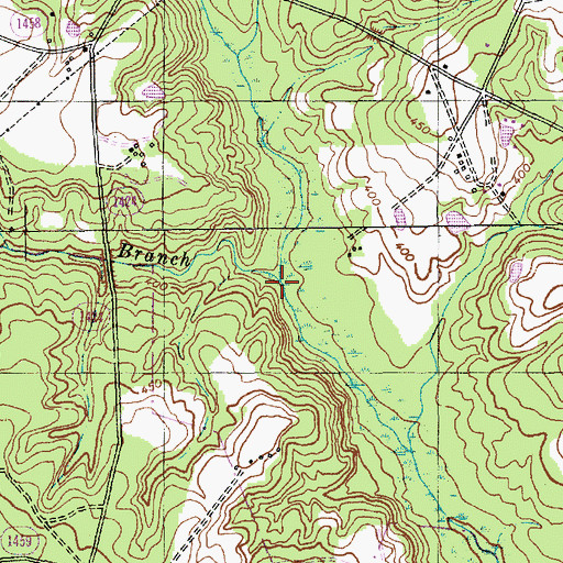 Topographic Map of Rocky Ford Branch, NC