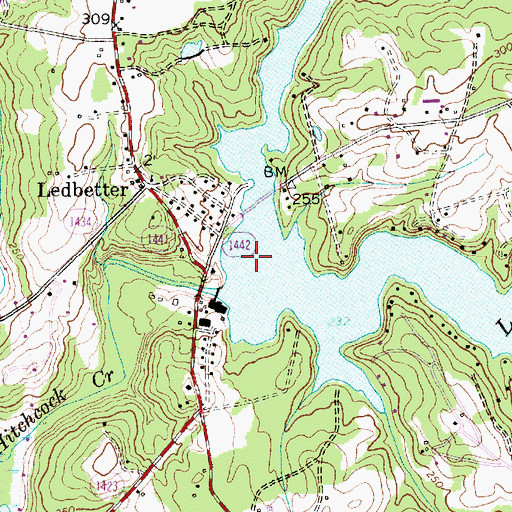Topographic Map of Rocky Fork Creek, NC