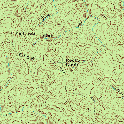 Topographic Map of Rocky Knob, NC