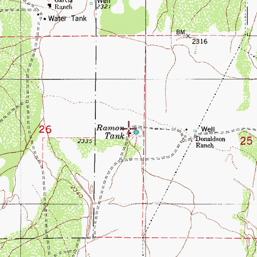 Topographic Map of Ramon Tank, AZ