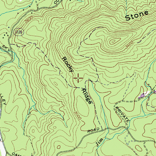 Topographic Map of Rocky Ridge, NC