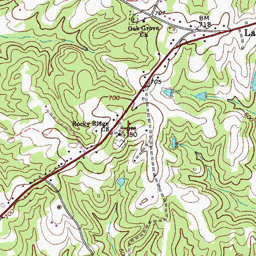 Topographic Map of Rocky Ridge Baptist Church, NC
