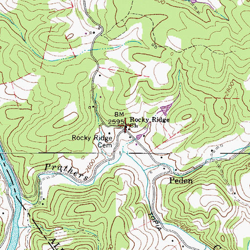 Topographic Map of Rocky Ridge Presbyterian Church (historical), NC