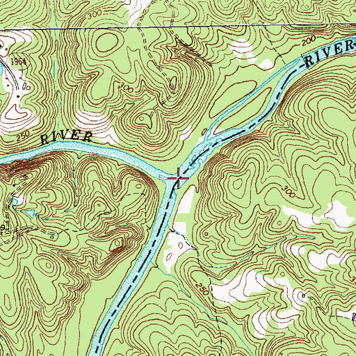 Topographic Map of Rocky River, NC