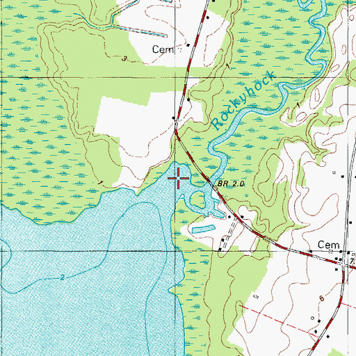 Topographic Map of Rockyhock Creek, NC