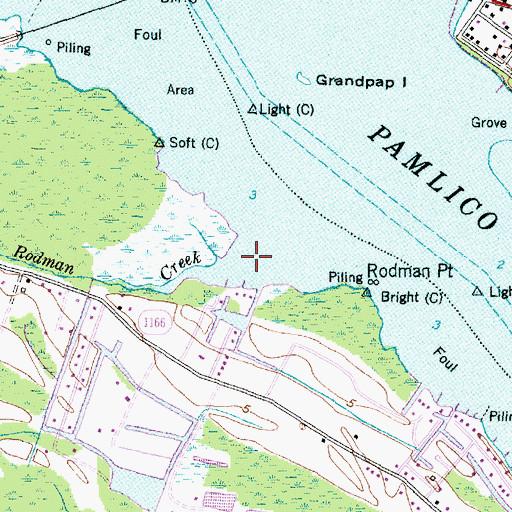 Topographic Map of Rodman Creek, NC