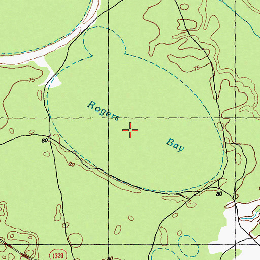 Topographic Map of Rogers Bay, NC