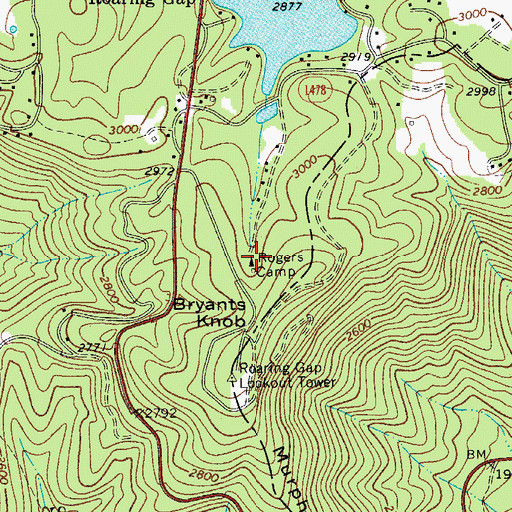 Topographic Map of Rogers Camp, NC