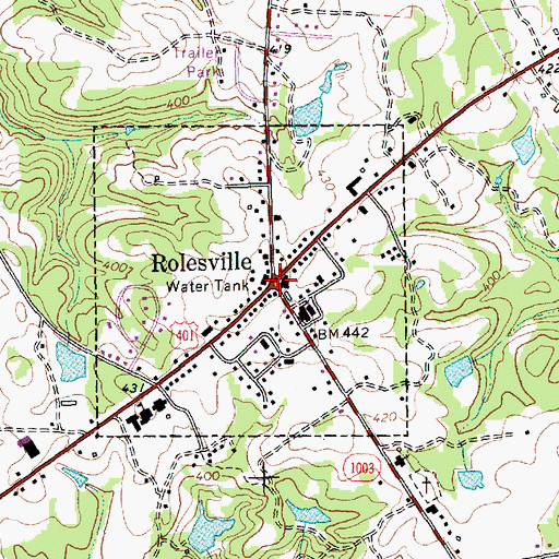 Topographic Map of Rolesville, NC