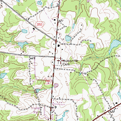Topographic Map of Rolesville Baptist Church Cemetery, NC