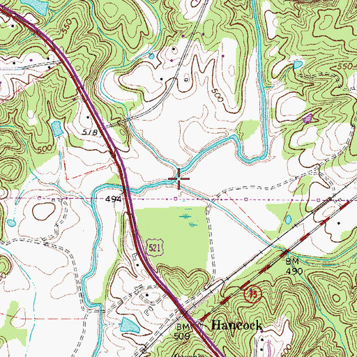 Topographic Map of Rone Branch, NC