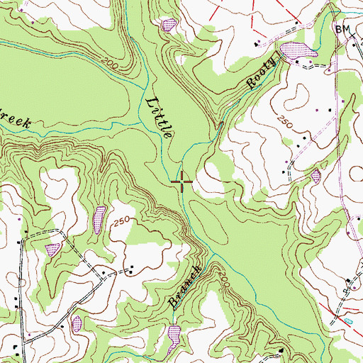 Topographic Map of Rooty Branch, NC