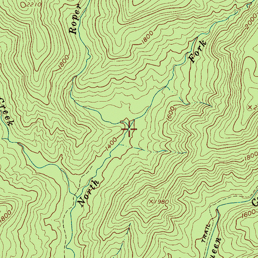 Topographic Map of Roper Creek, NC