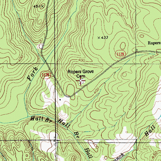 Topographic Map of Ropers Grove Cemetery, NC