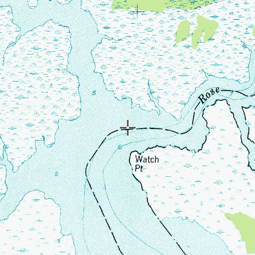 Topographic Map of Rose Bay Creek, NC