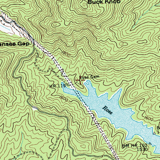 Topographic Map of Rose Cemetery, NC