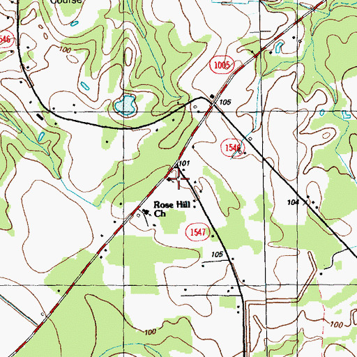 Topographic Map of Rose Hill Church, NC